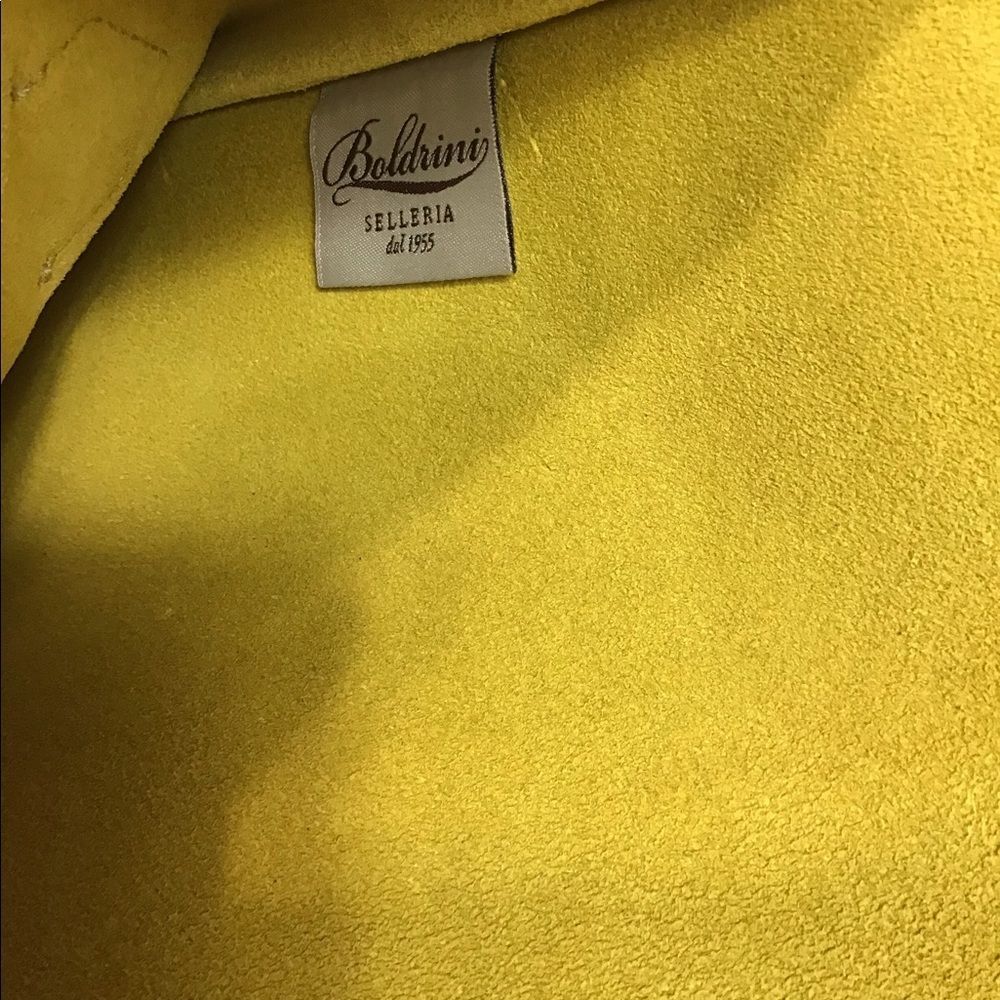 Boldrini Oversized Selleria Yellow Leather Portfolio Envelope Style Clutch - Picture 9 of 12